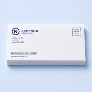 Custom envelopes printed in full color on smooth white stock