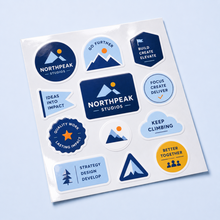 Branded Sticker Sheets: restaurant marketing materials by Migo