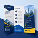 Tri-fold brochure shown open and folded