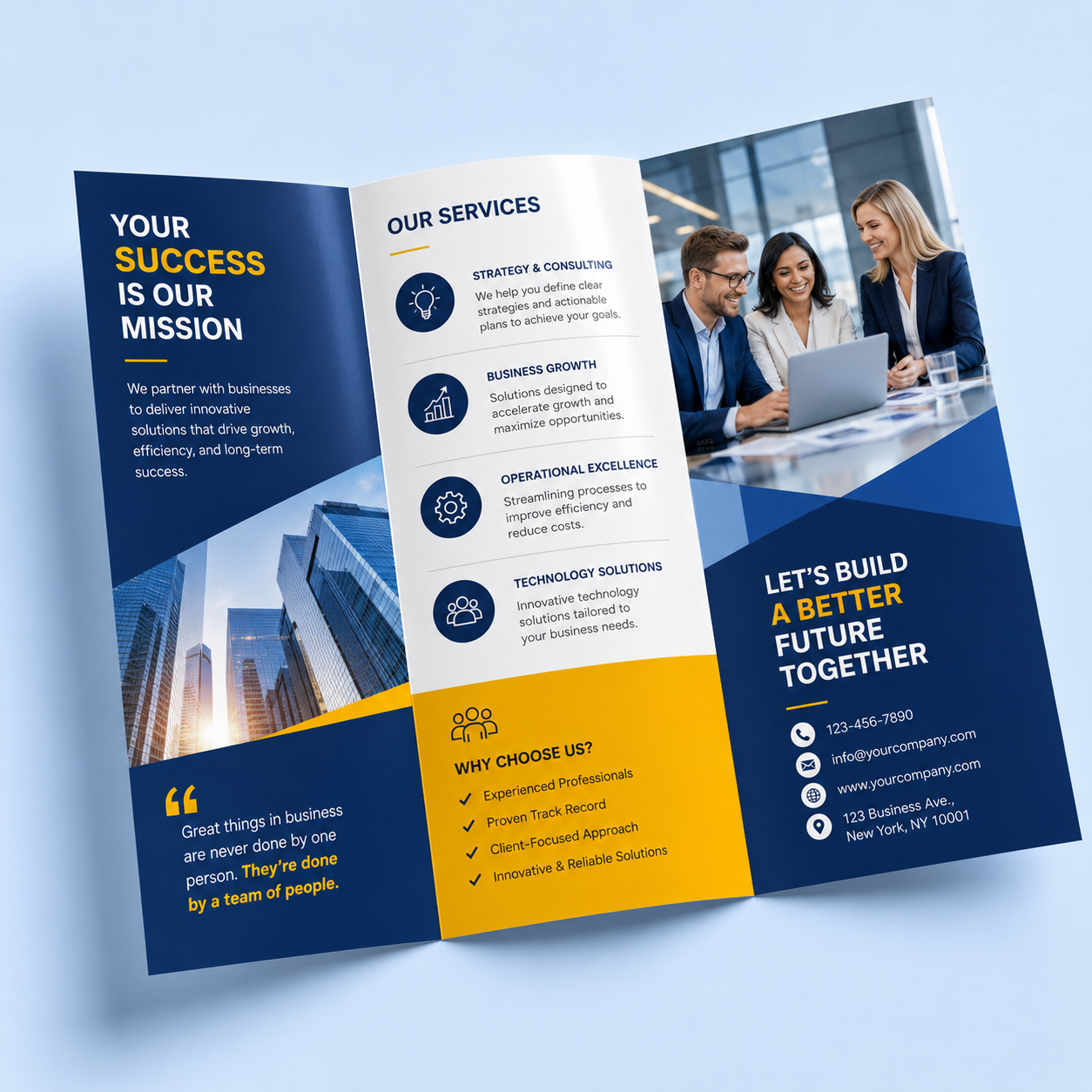 Custom brochures printed full color on glossy paper