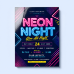 Custom club flyers printed on thick 16 Pt gloss card stock