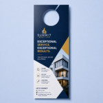 Custom door hangers printed on glossy cardstock with a hang hole