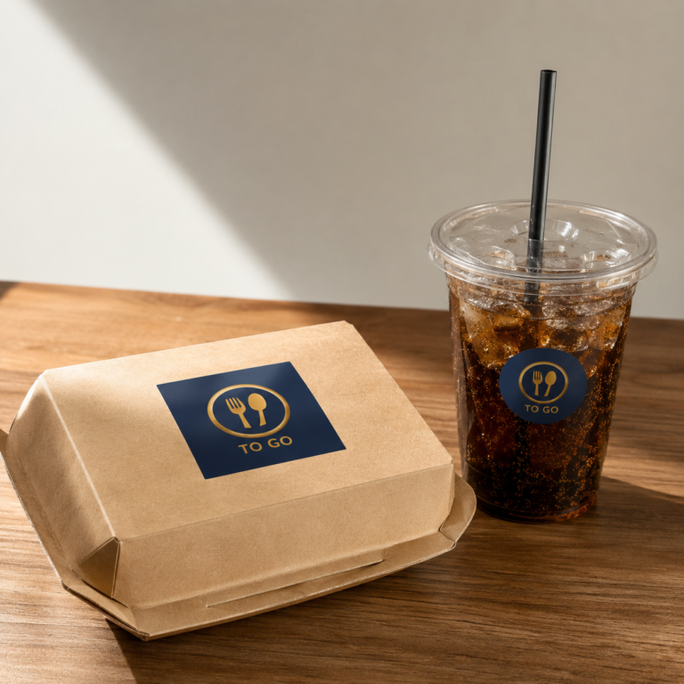Food / To-Go Labels: restaurant marketing materials by Migo