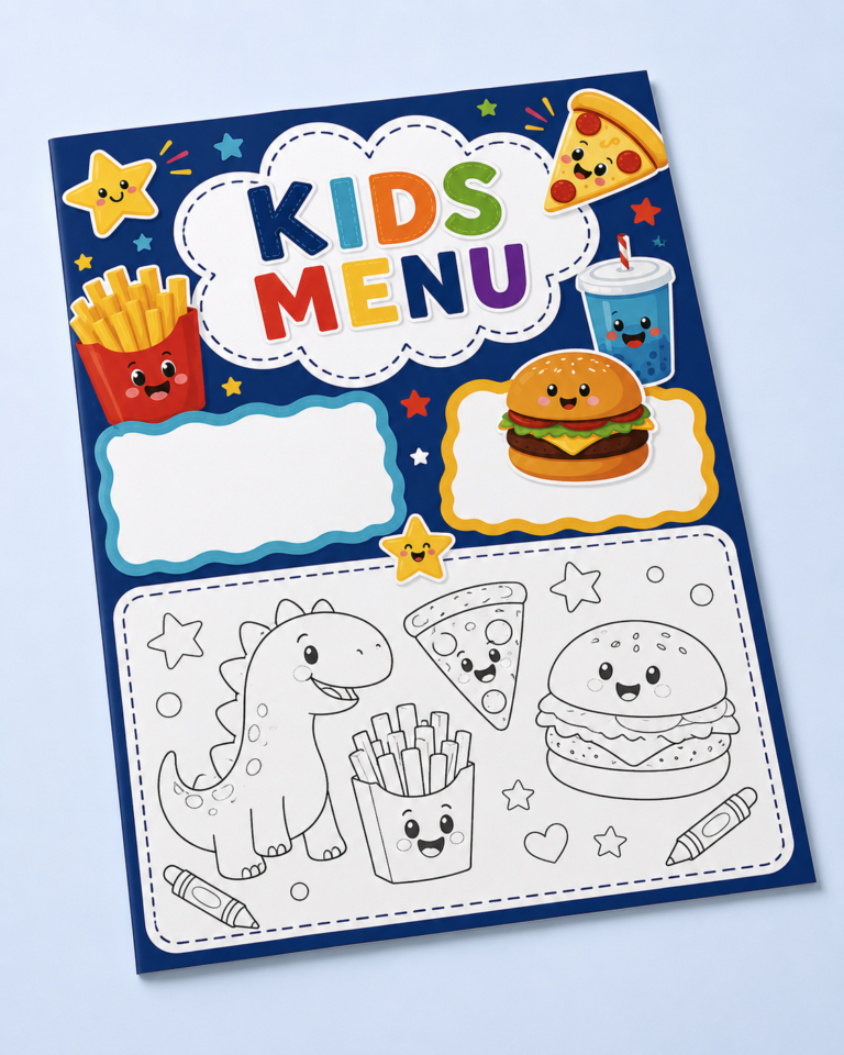 Kids Menus: restaurant marketing materials by Migo