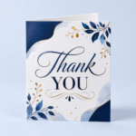 Folded invitation shown open and closed